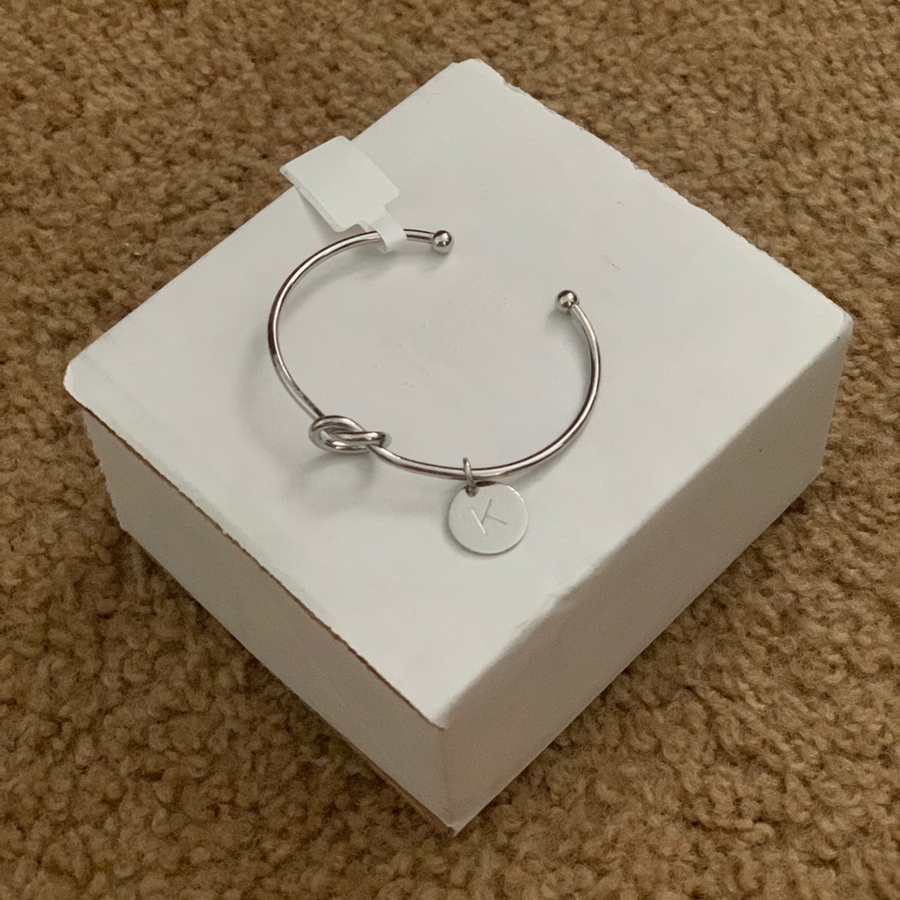 Silver bracelet - initial K